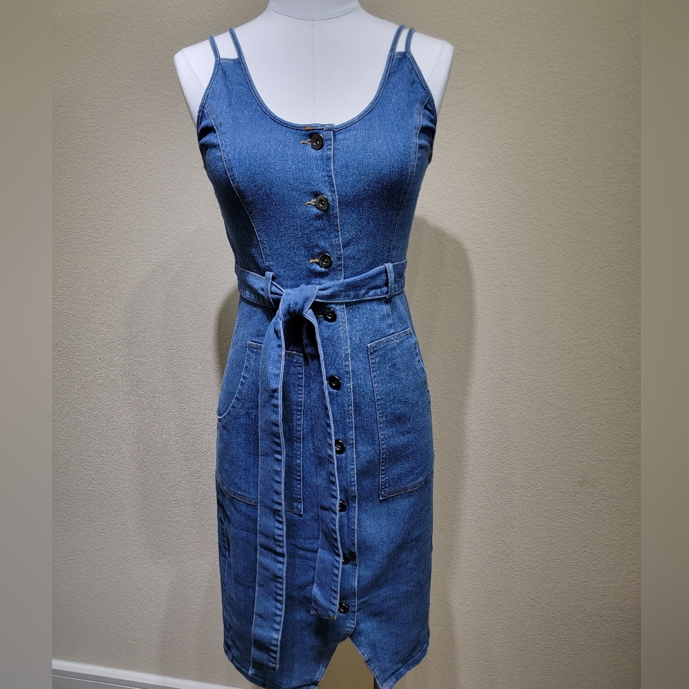 Denim Button-Down Dress